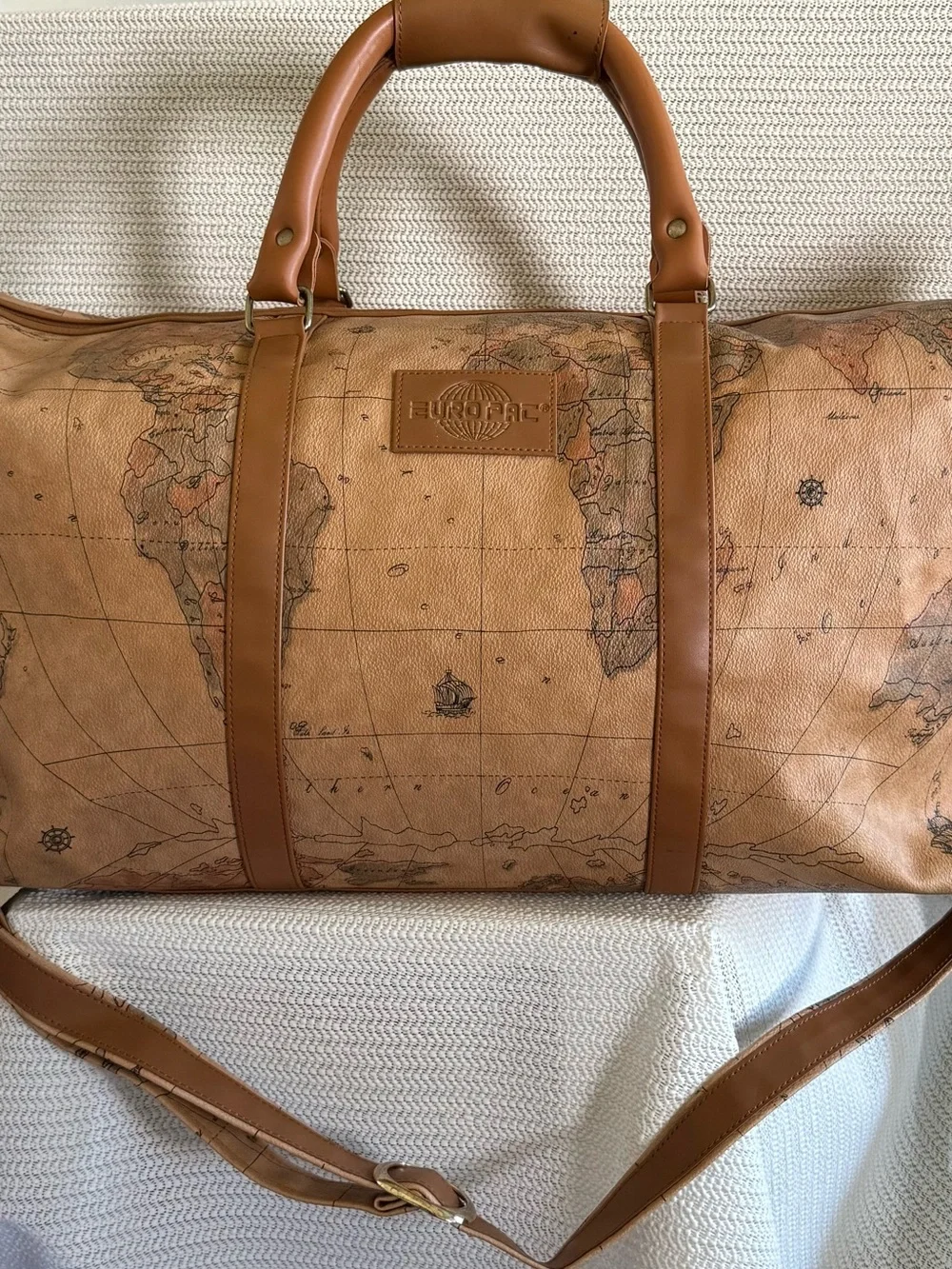 Vintage Columbus Collection World Map 5 Piece Luggage Travel Bag Set